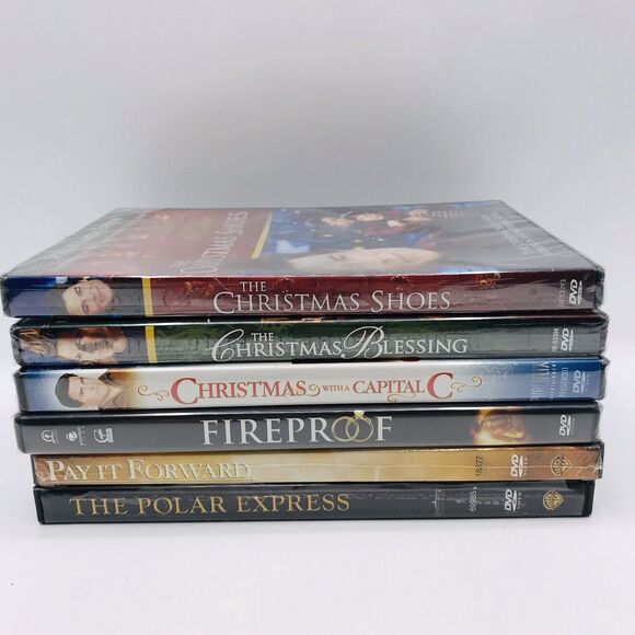 Lot of 6 Movies DVD Christmas Shoes Series, Fire Proof, Polar Express New Sealed - Picture 2 of 2